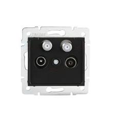 LOGI   Zásuvka SAT-TV-R koncová - čierna matná 